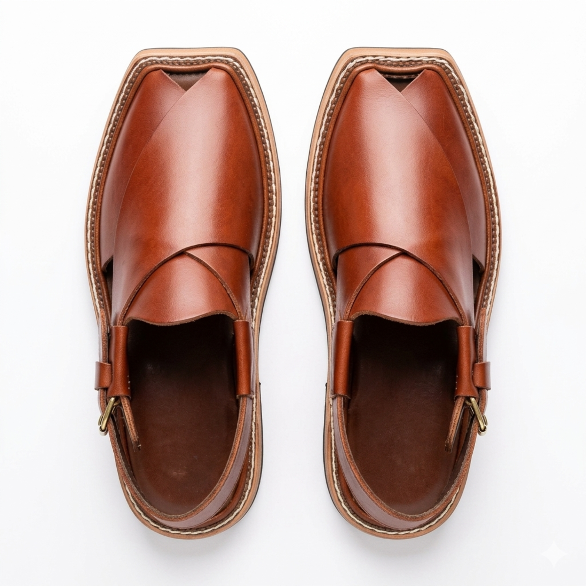 Original Kaptaan Peshawari Chappal – Brown Leather — image 3