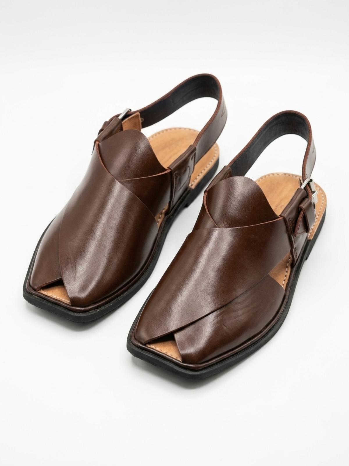 Classic Brown Peshawari Chappal — image 2