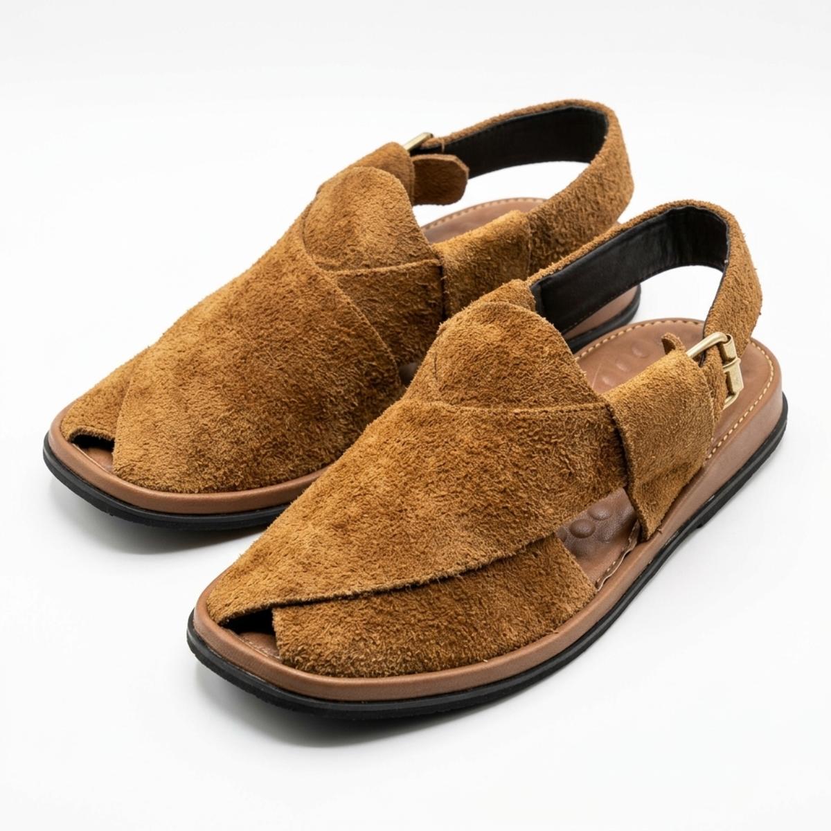 Classic Suede Peshawari Chappal – Camel — image 2