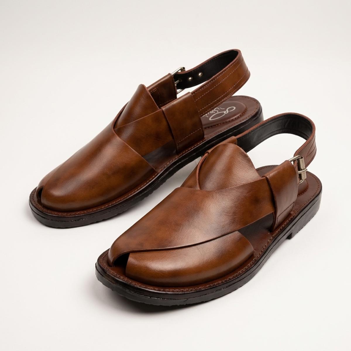 Classic Brown Leather Peshawari Chappal
