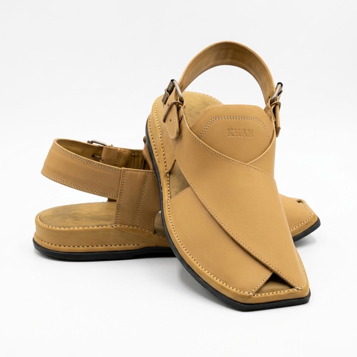 Traditional Light Tan Peshawari Chappal