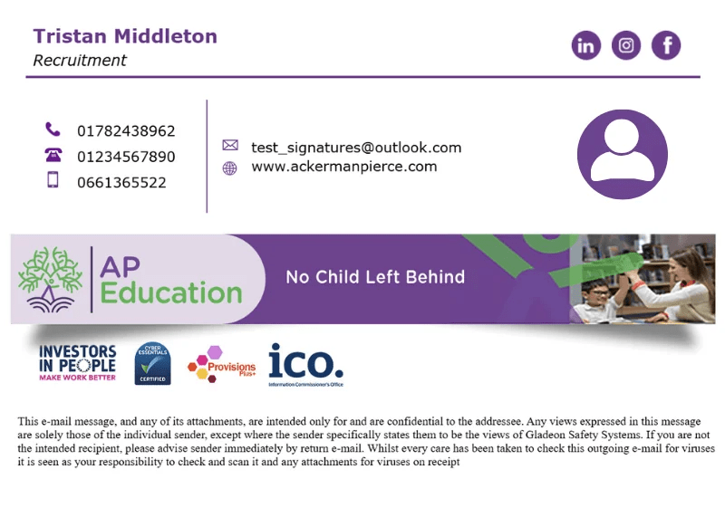 AP Education signature example