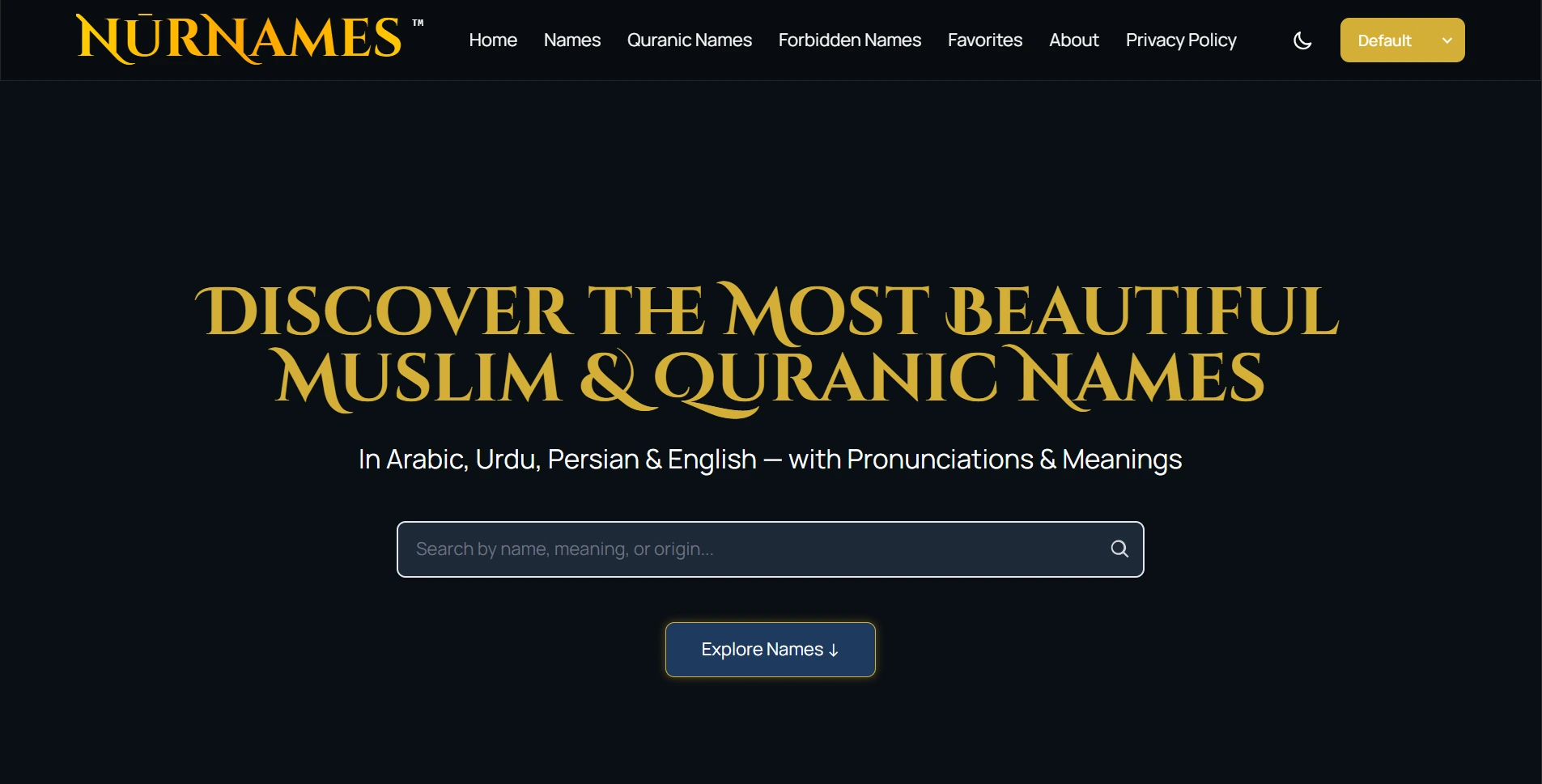 NūrNames - World's Leading Muslim Names Platform