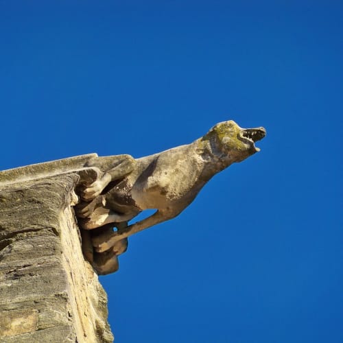 Antik bir tapınakta griffin tasviri, mitolojik yaratıkların arkeolojik kanıtlarına örnek