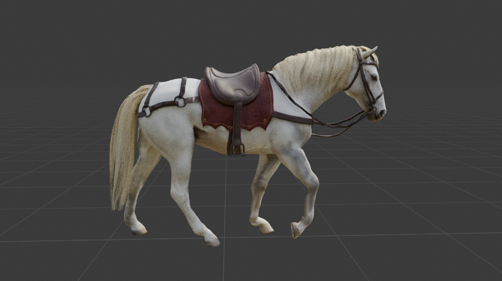White Horse with Saddle