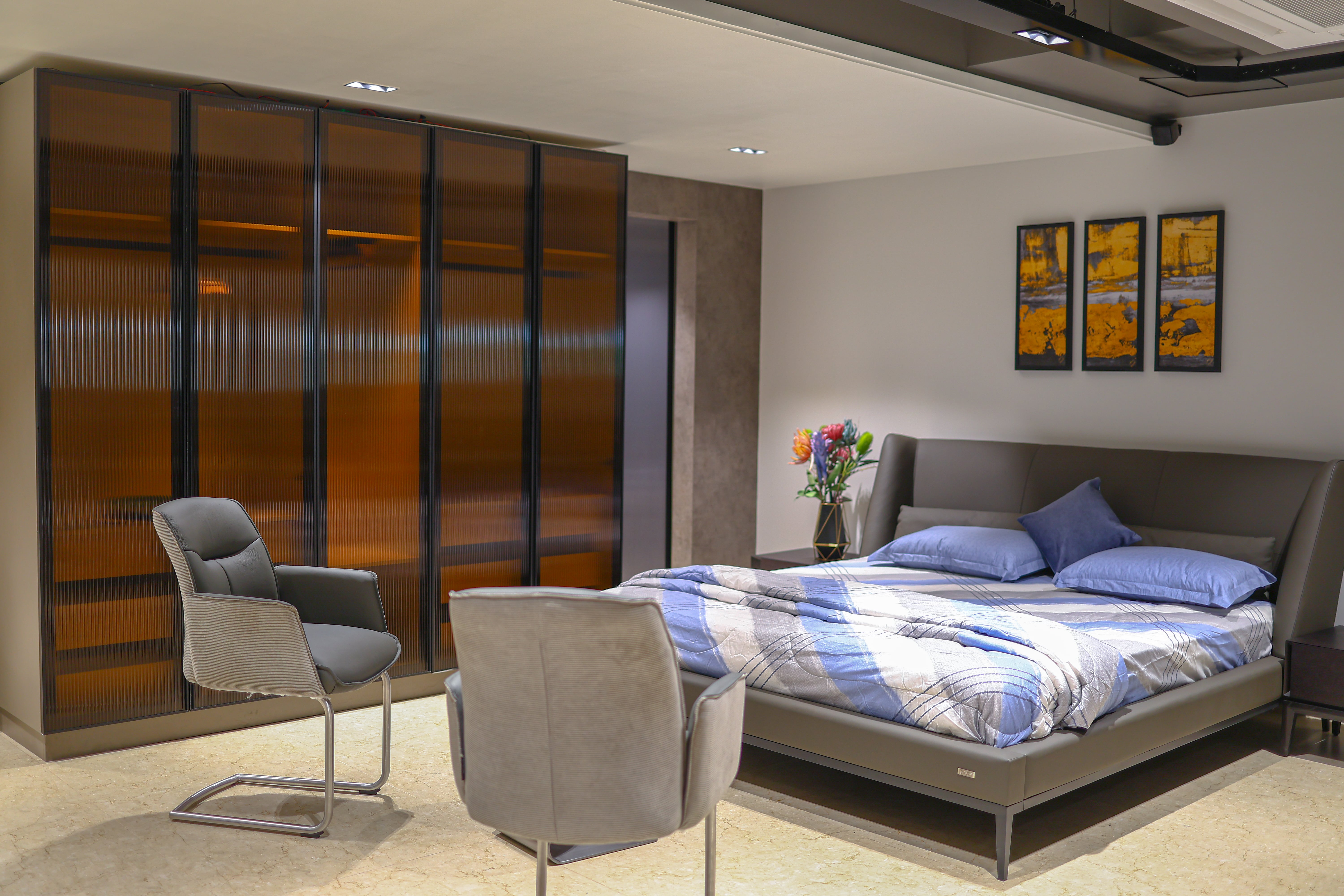 Luxury Fluted Glass Wardrobe - View 1