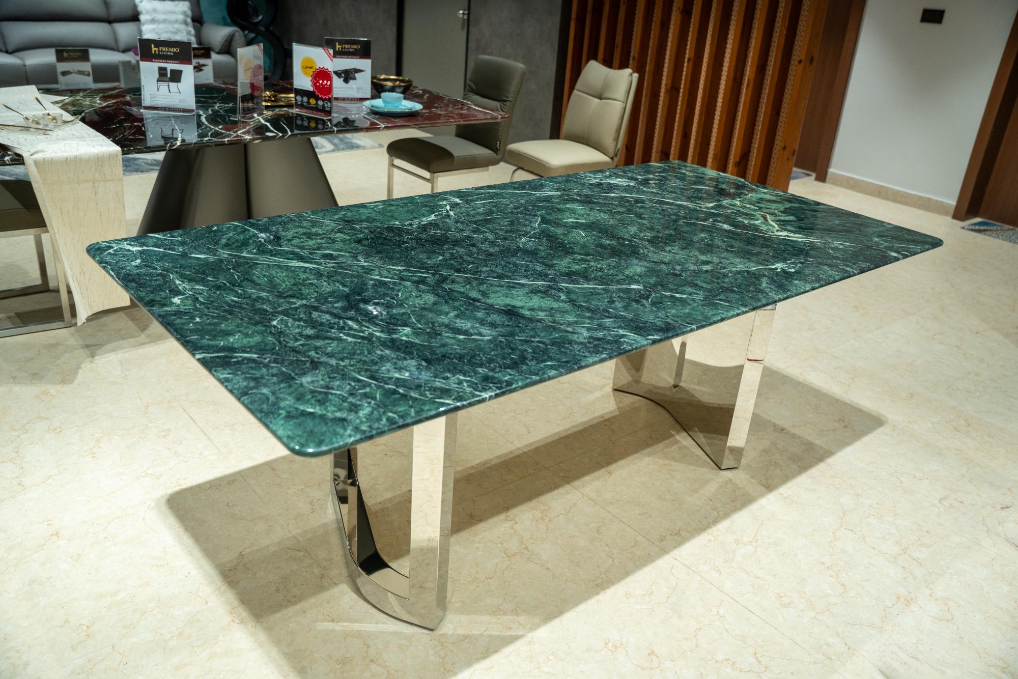 Prada Green Italian Marble Dining table - View 1