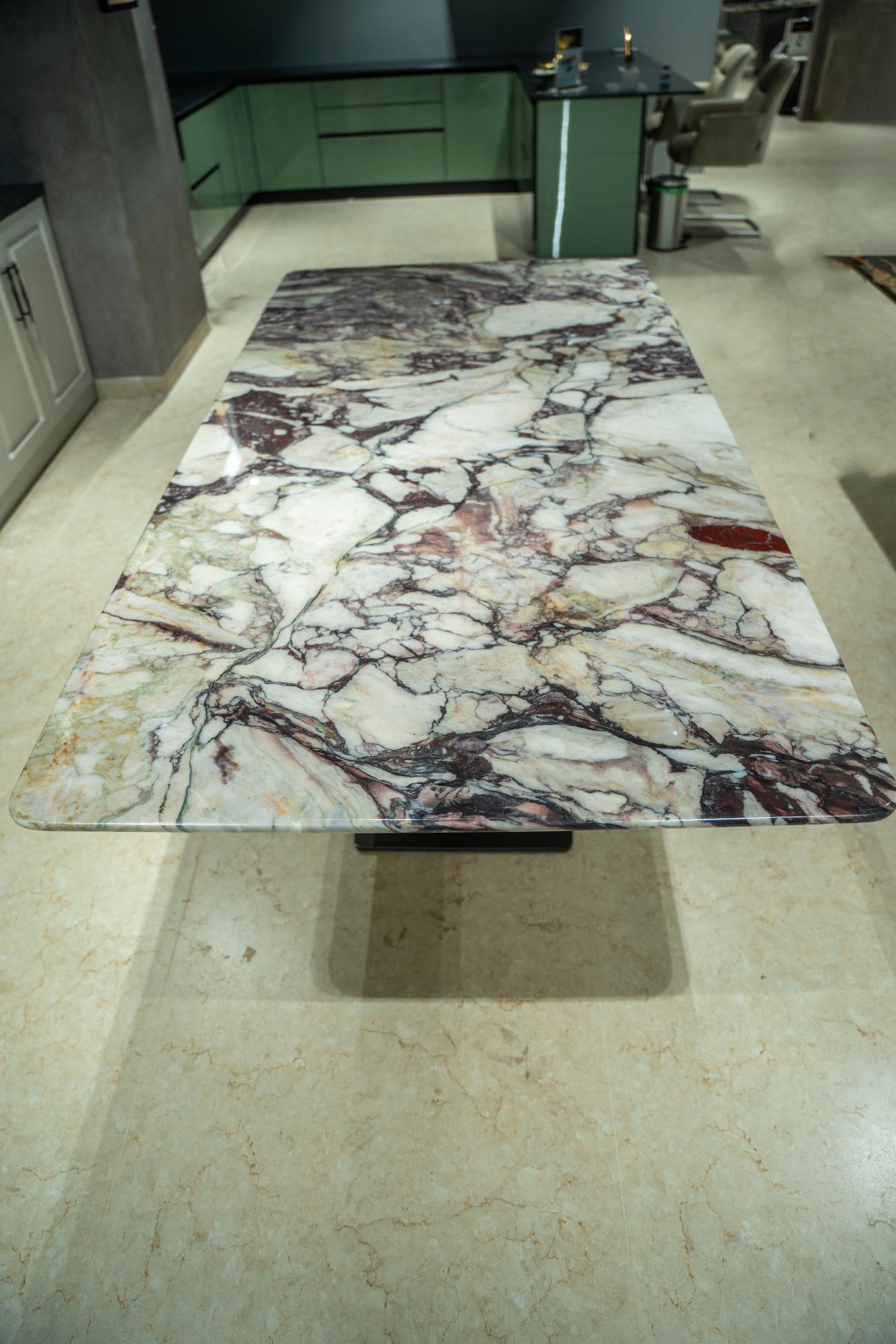 Arabescato Viola Italian Marble Dining table - View 1