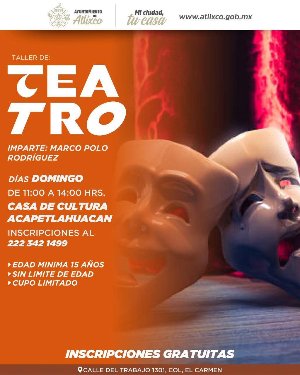 Cartel: Taller de Teatro