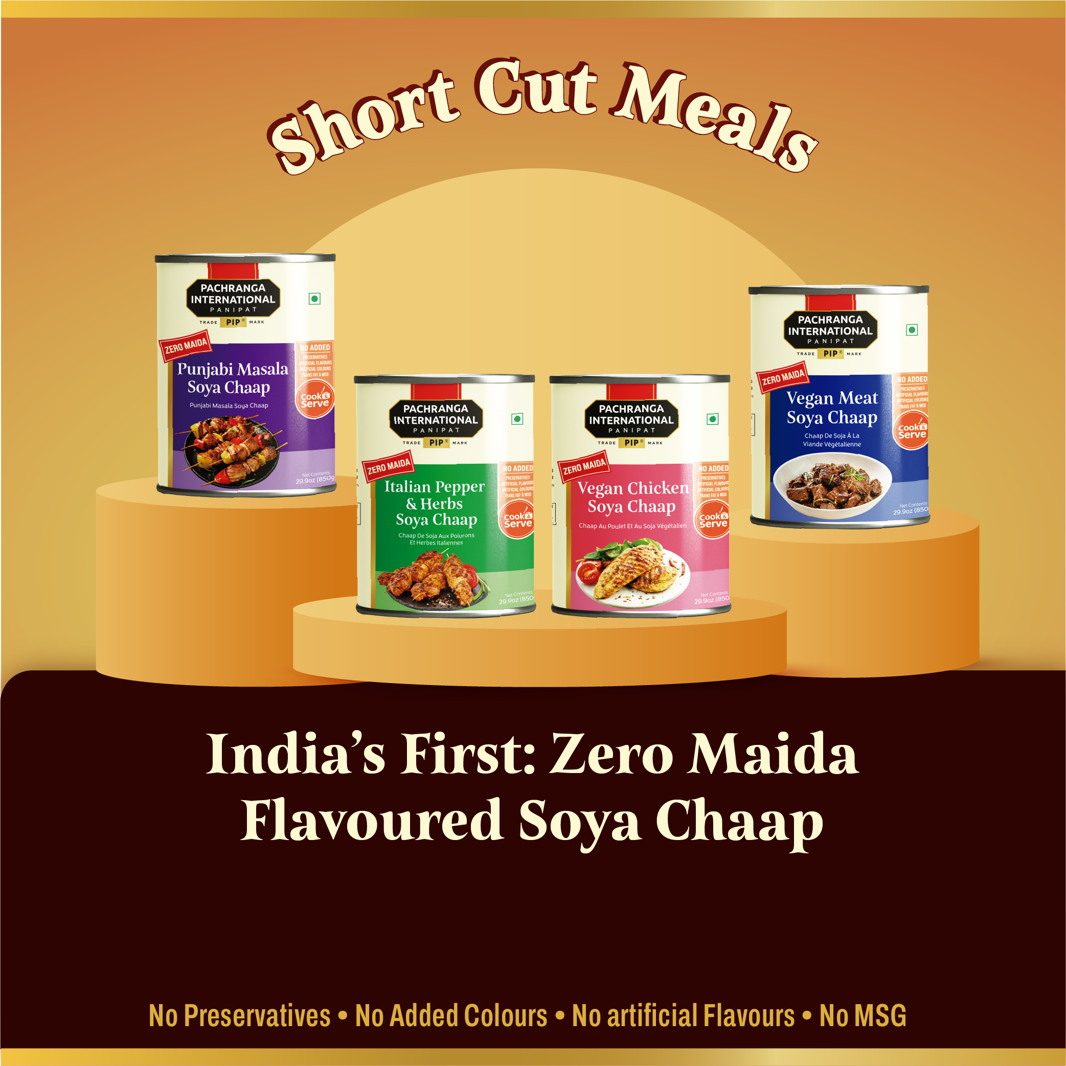 Flavored soya chaap
