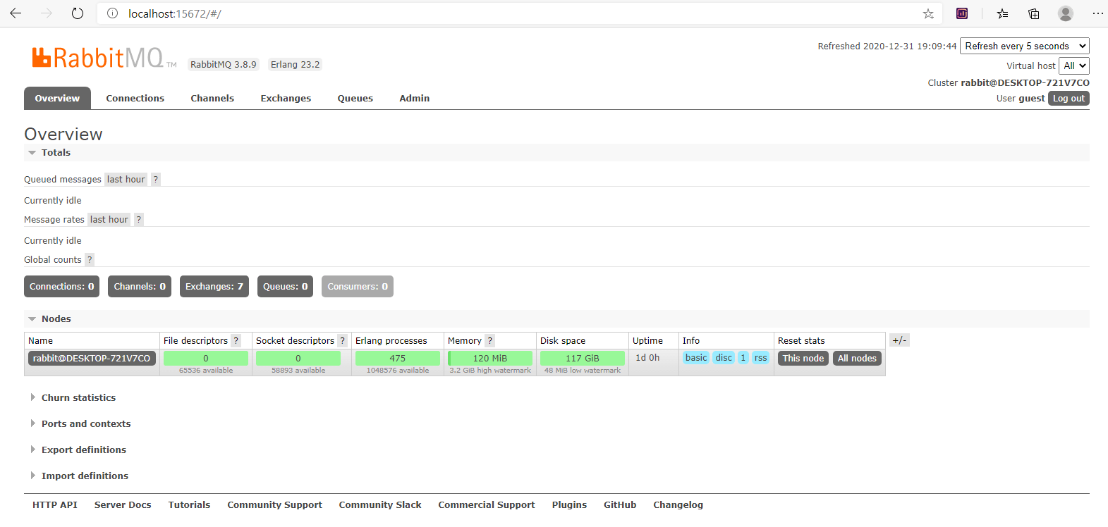 Admin console