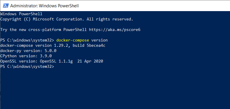 docker componse version 2