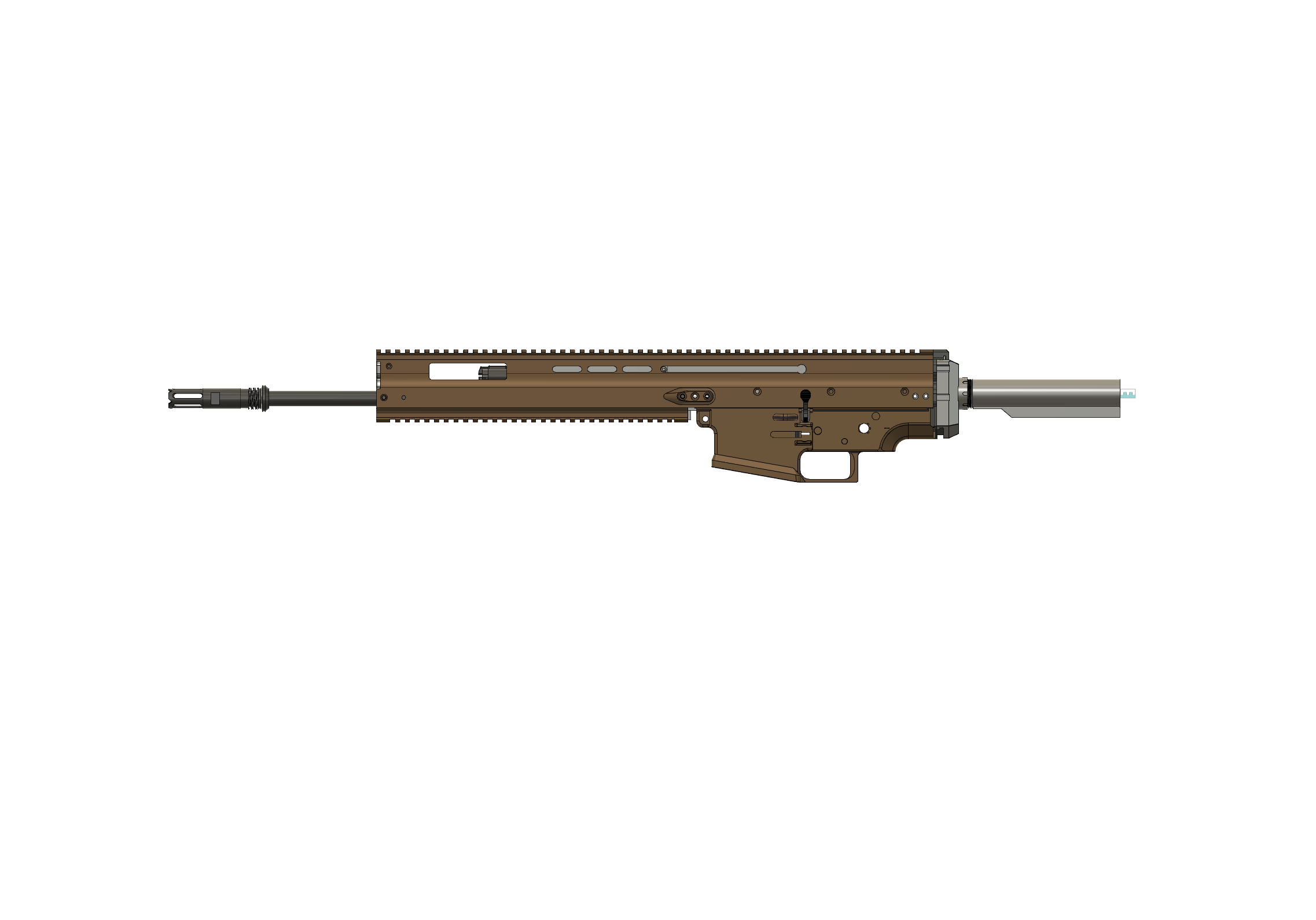Adaptador de culata tipo M4 para SCAR-H DMR centrada