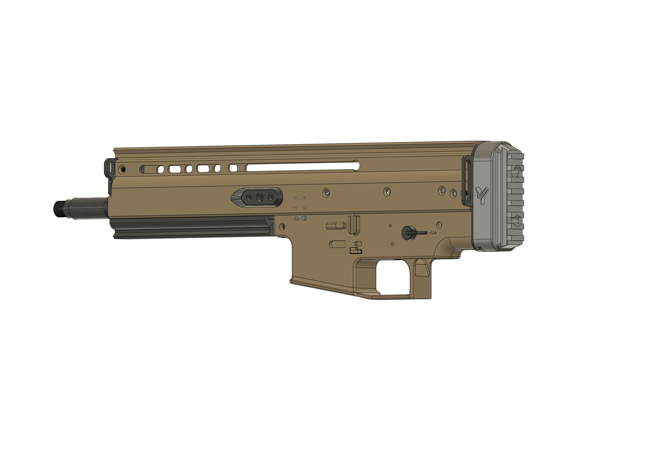 Adaptador trasero Picatinny para SCAR-L con opción de culata plegable
