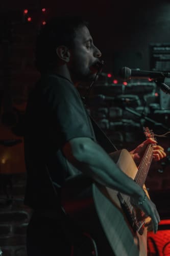 An image of a urban engaged in performance with a energetic and happy feel.