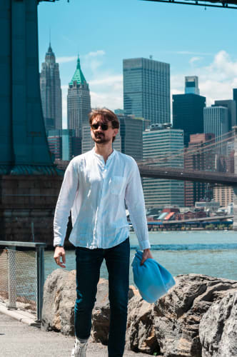 An image of a urban, travel, and self-portrait engaged in walking.