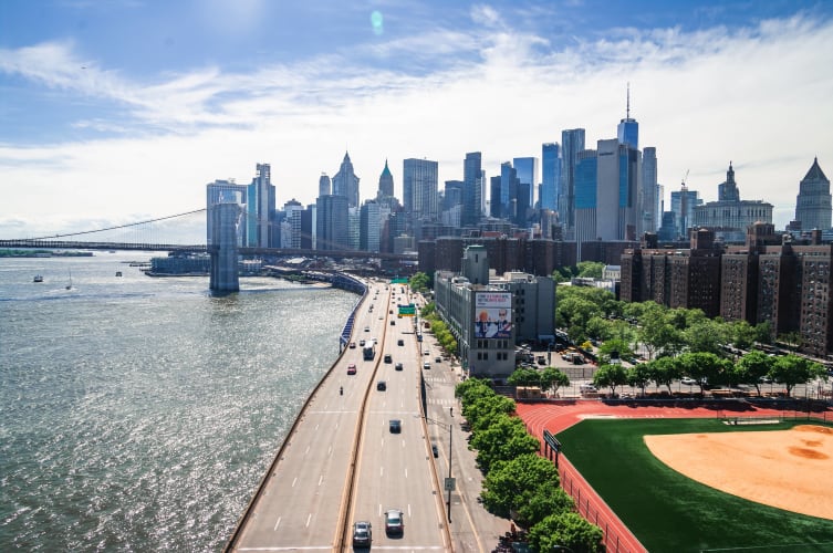 An image of a cityscape, urban, and landscape in a park.