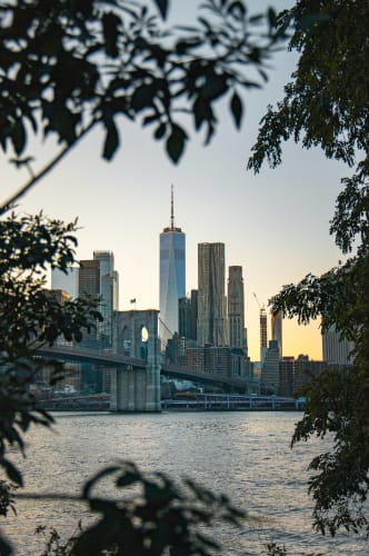 An image of a cityscape and urban in a evening.