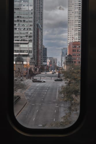 An image of a cityscape, street, urban, and travel in a morning.