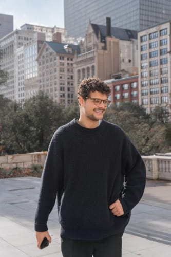 An image of a urban and portrait engaged in walking.