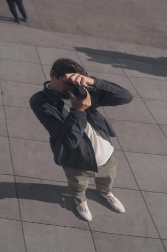 An image of a self-portrait engaged in dancing.