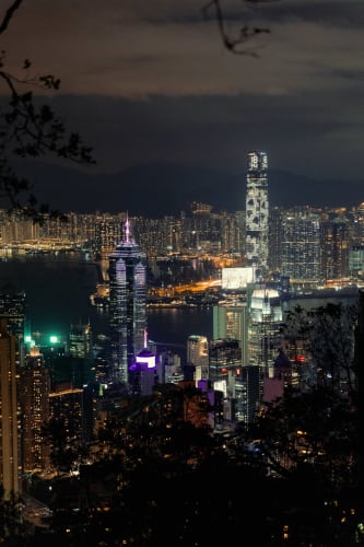 An image of a cityscape and travel in a night.