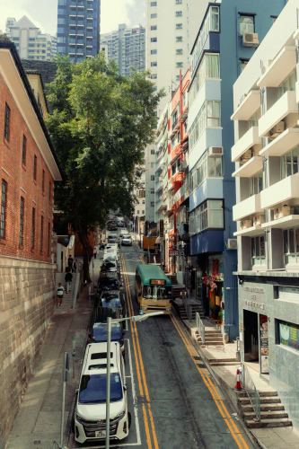 An image of a street and conceptual in a city.
