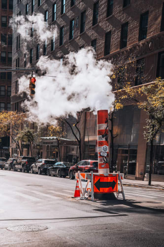 An image of a street engaged in working with a energetic atmosphere.