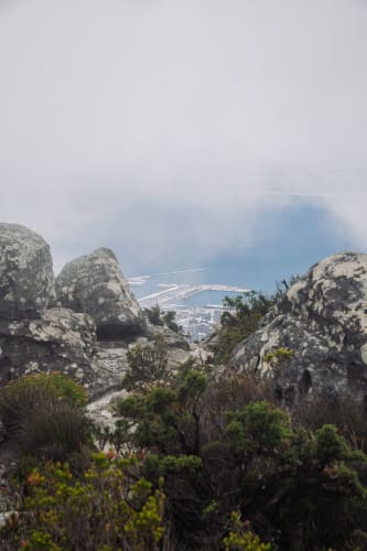 An image of a landscape, nature, and travel in a mountain with a moody atmosphere.
