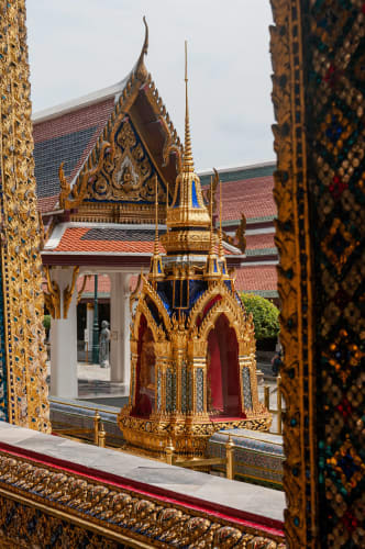 An image of a travel and architecture engaged in craft in a cultural site.