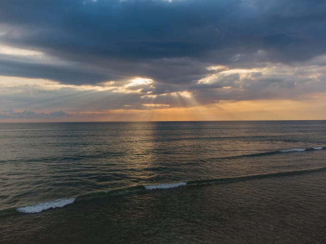 An image of in a beach with a moody atmosphere.
