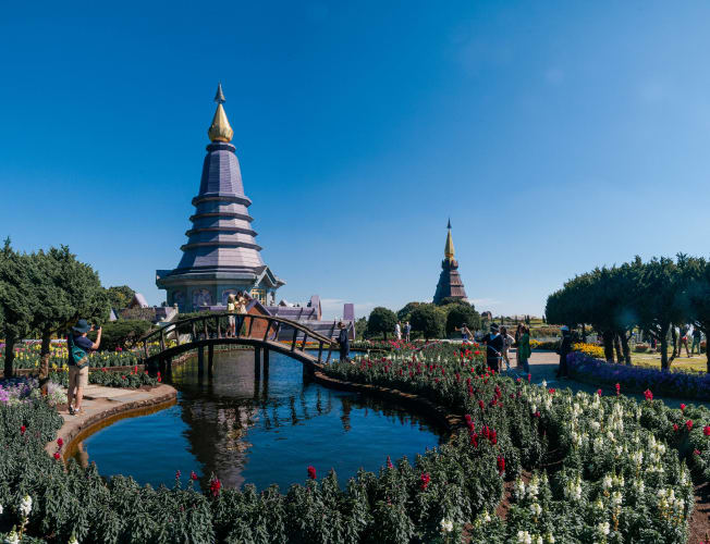 An image of a gardens and travel in a park.