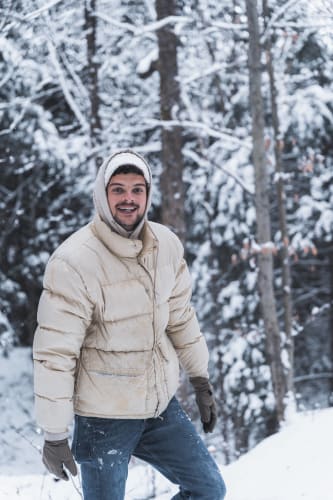 An image of showing walking in a winter.