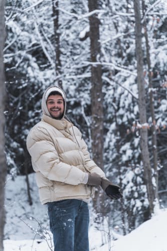 An image of showing walking in a winter.