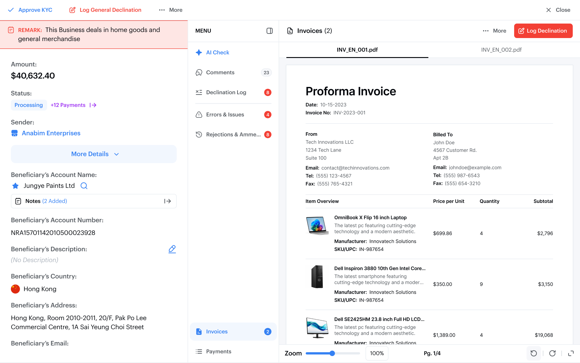 Back Office case study interface 13