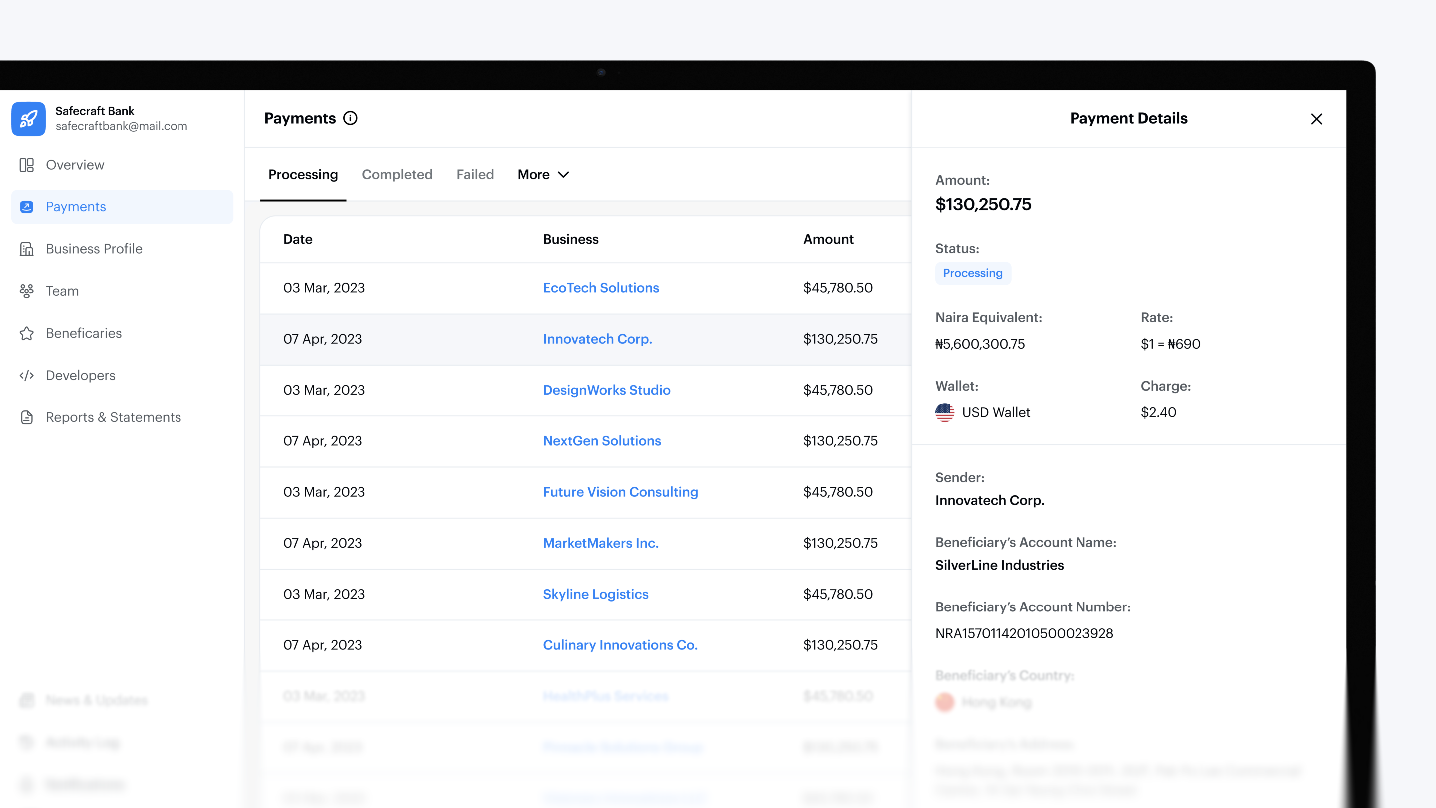 Vendor Platform case study interface 11