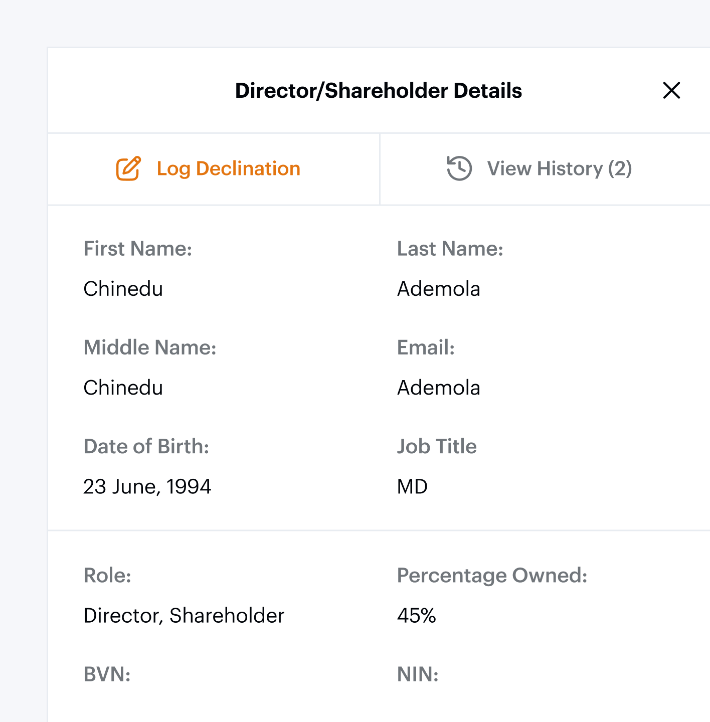 KYC item under investigation