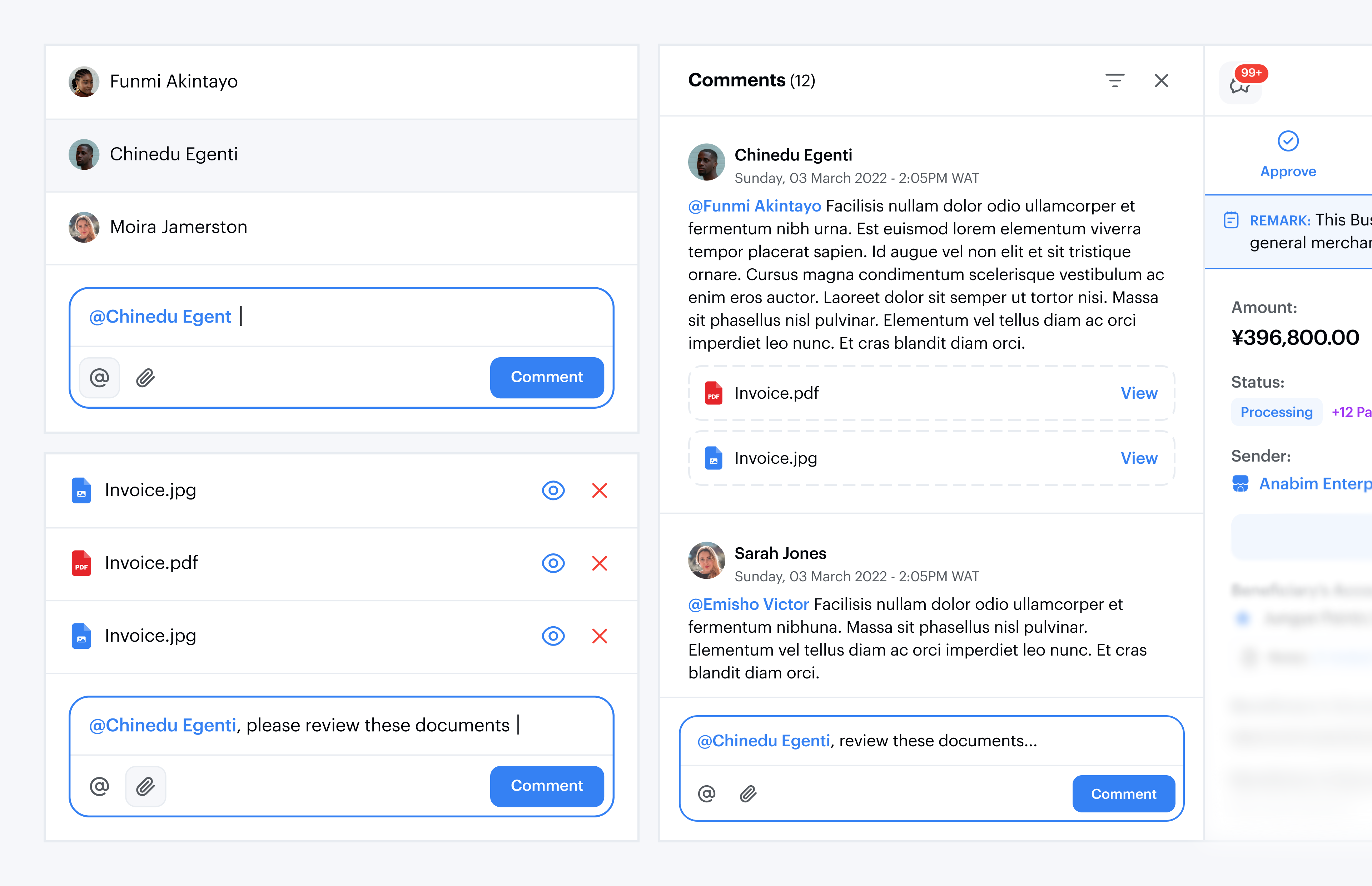 Payment review collaboration