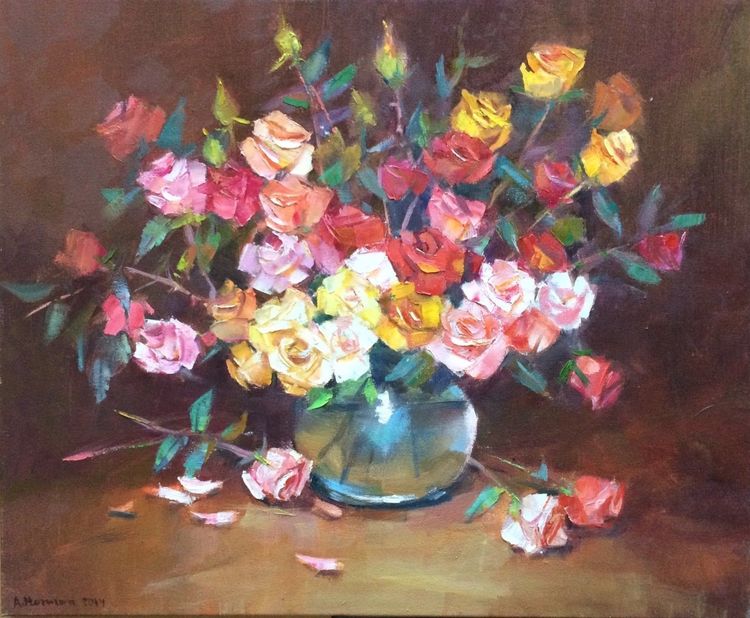 Roses In Full Bloom