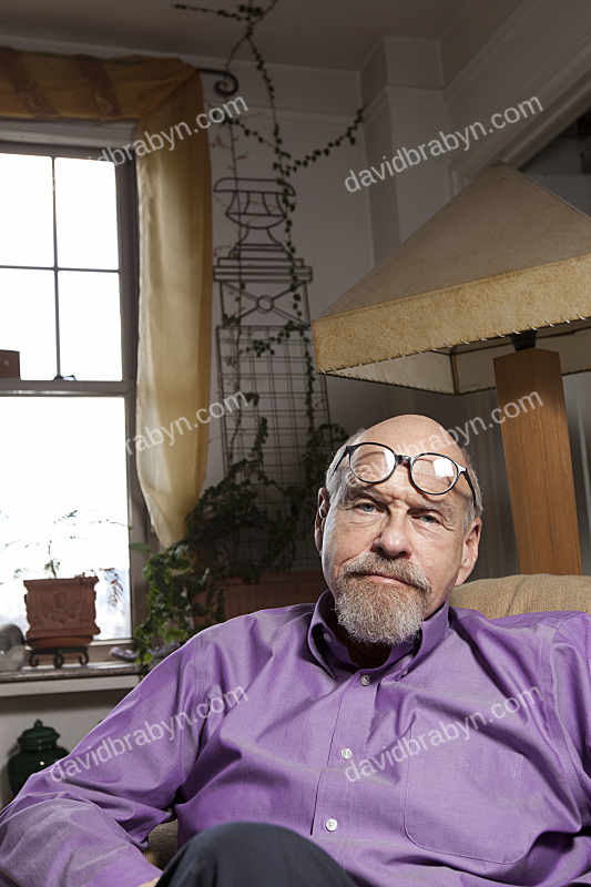 Crime novelist Lawrence Block in his New York apartment, 27 July 2011.