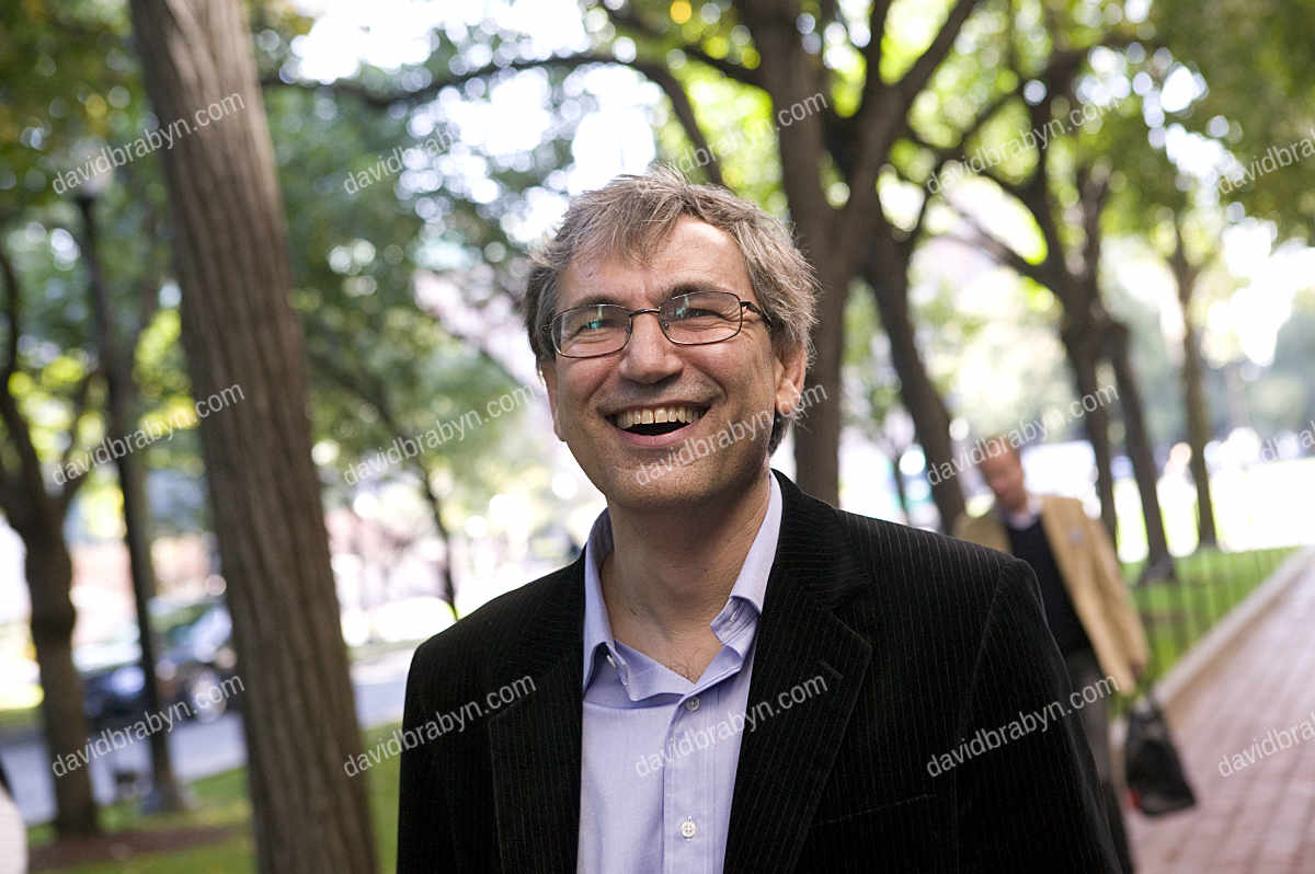 Novelist Orhan Pamuk at Columbia University after winning the Nobel literature prize, 12 Oct. 2006