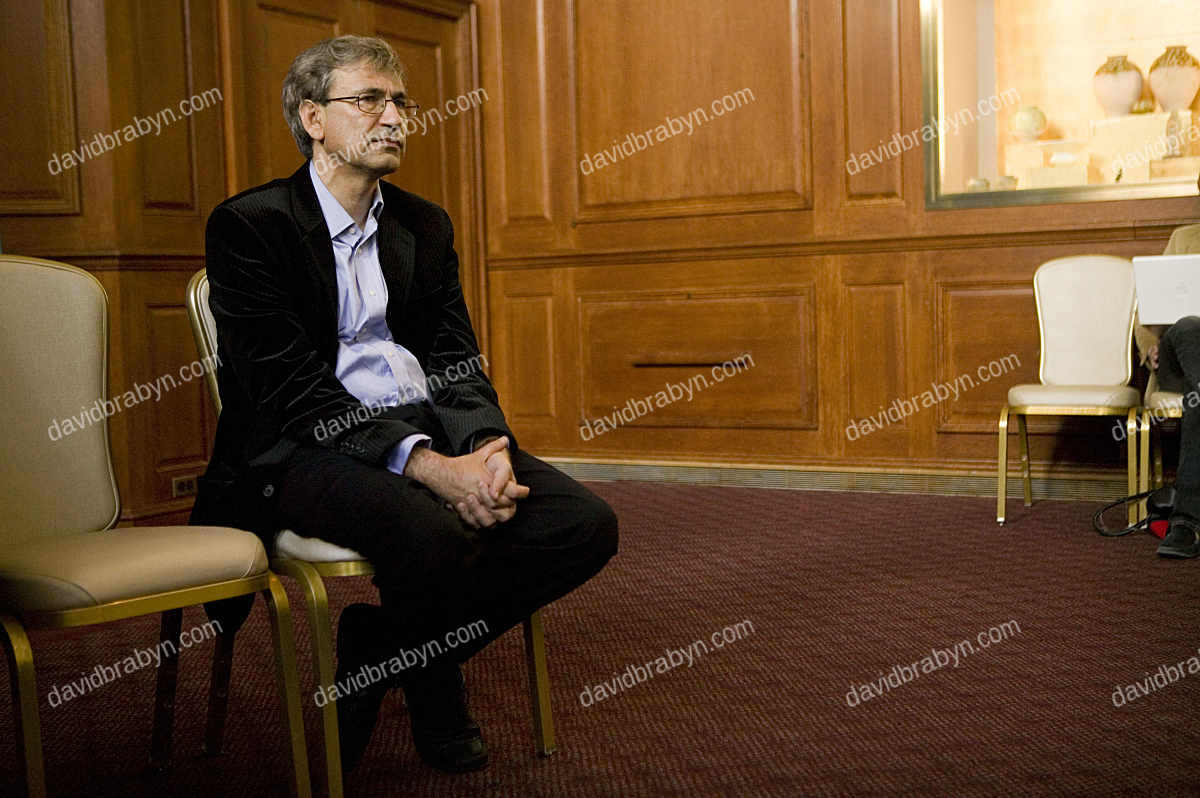 Novelist Orhan Pamuk at Columbia University after winning the Nobel literature prize, 12 Oct. 2006