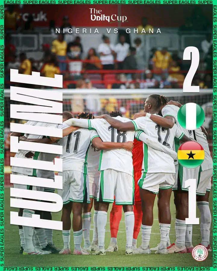 UNITY CUP: SUPER EAGLES EDGE BLACK STARS IN LONDON THRILLER