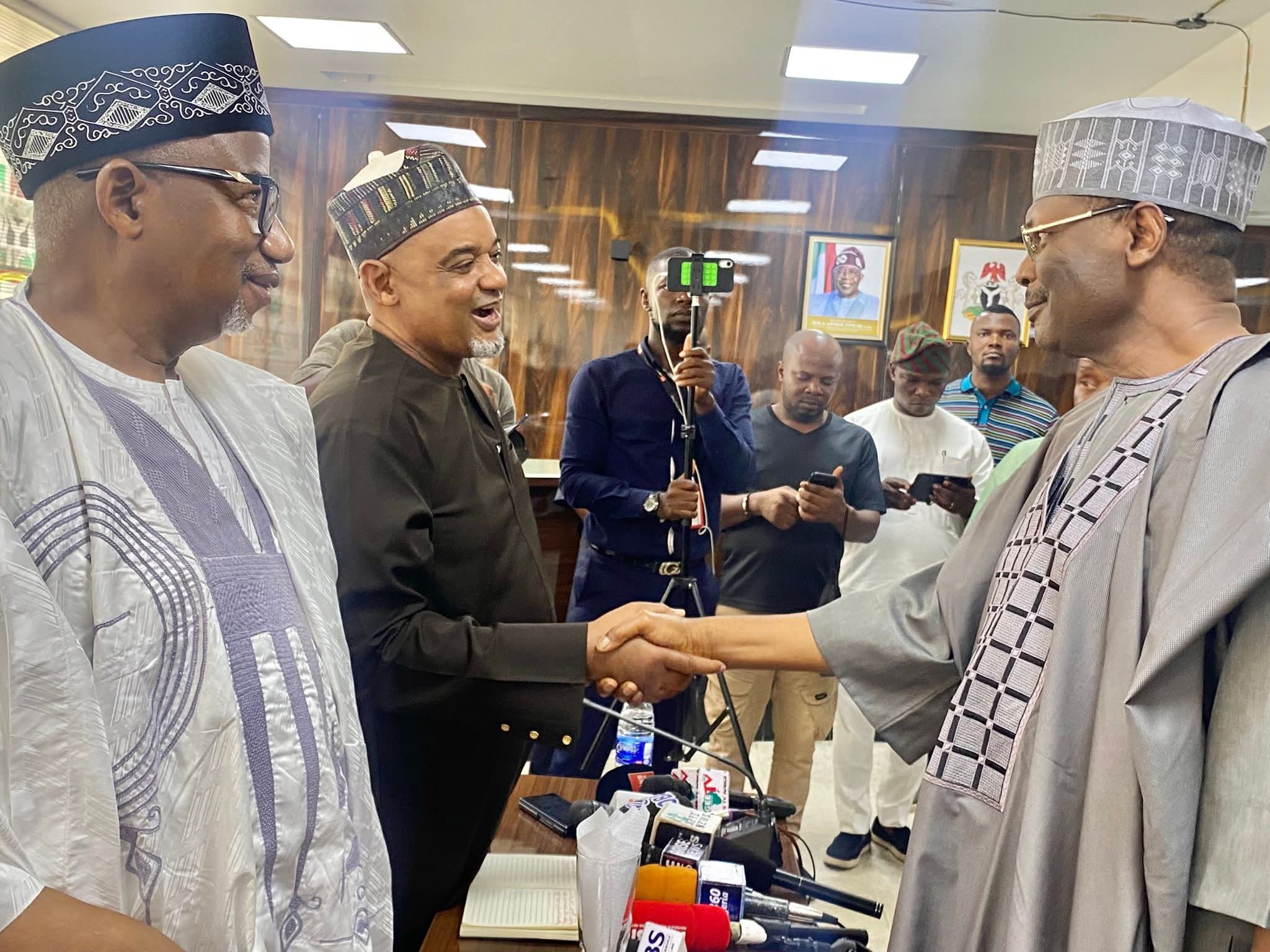 100TH NEC MEETING: PDP DELEGATION MEETS INEC LEADERSHIP IN ABUJA