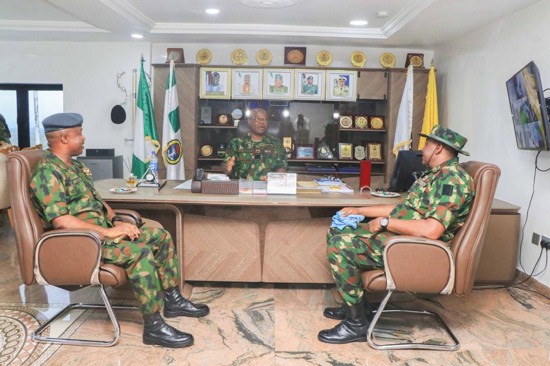 REAR ADMIRAL KC EZETE RECEIVES COURTESY CALL UPON RESUMPTION AS FLAG OFFICER COMMANDING EASTERN NAVAL COMMAND