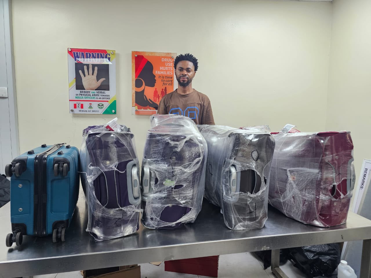 NDLEA Arrests Italy-Bound Bizman with Cocaine Concealed in Shoes, Bags