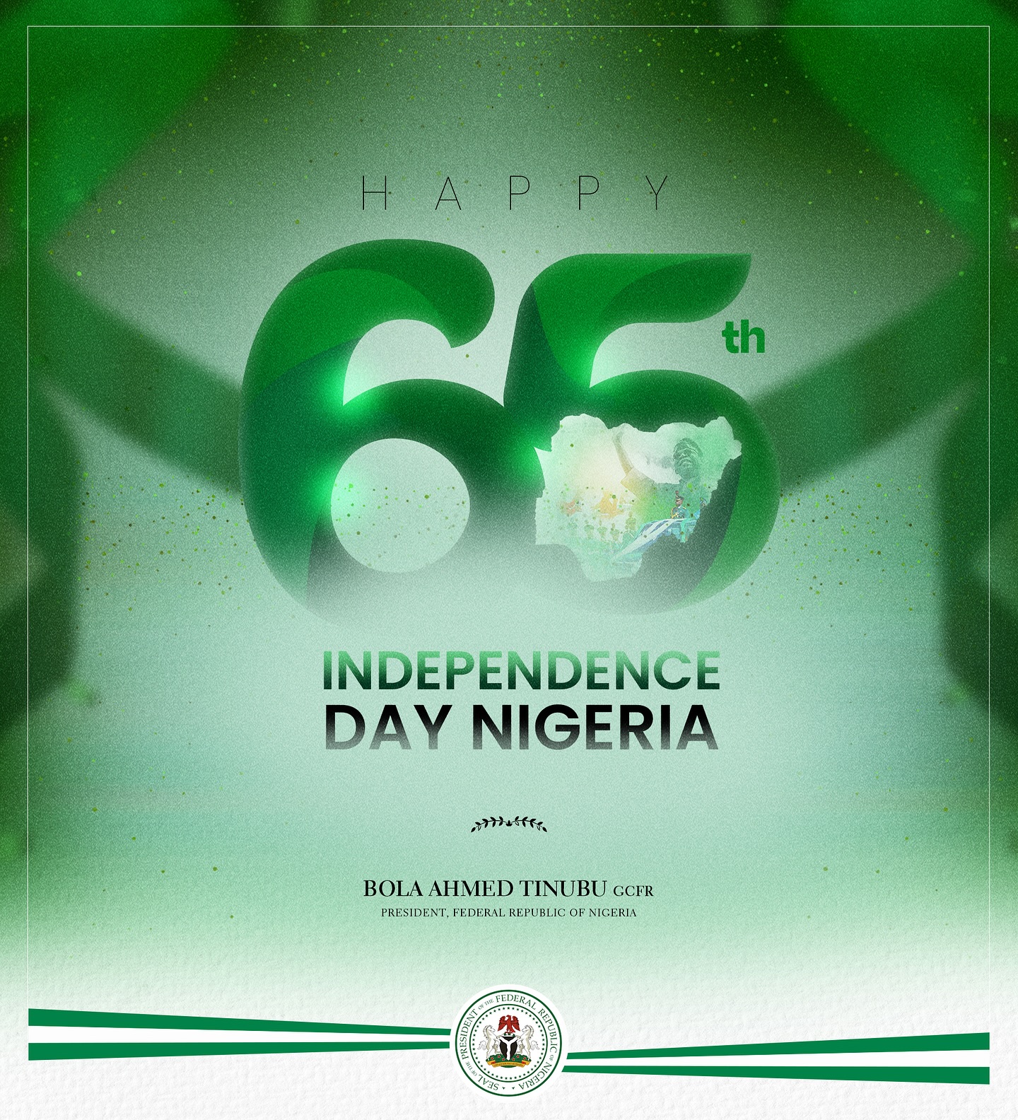 INDEPENDENCE DAY BROADCAST: TINUBU UNDERSCORES 65 YEARS OF PROGRESS IN NIGERIA