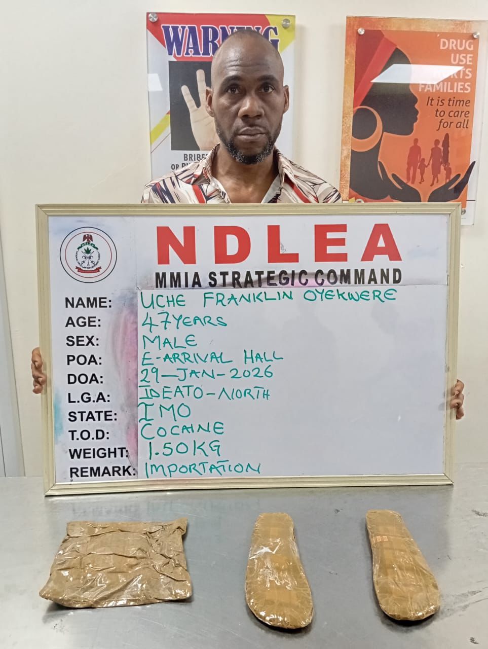 Brazil Returnee Arrested for Cocaine Smuggling in MMIA, Lagos