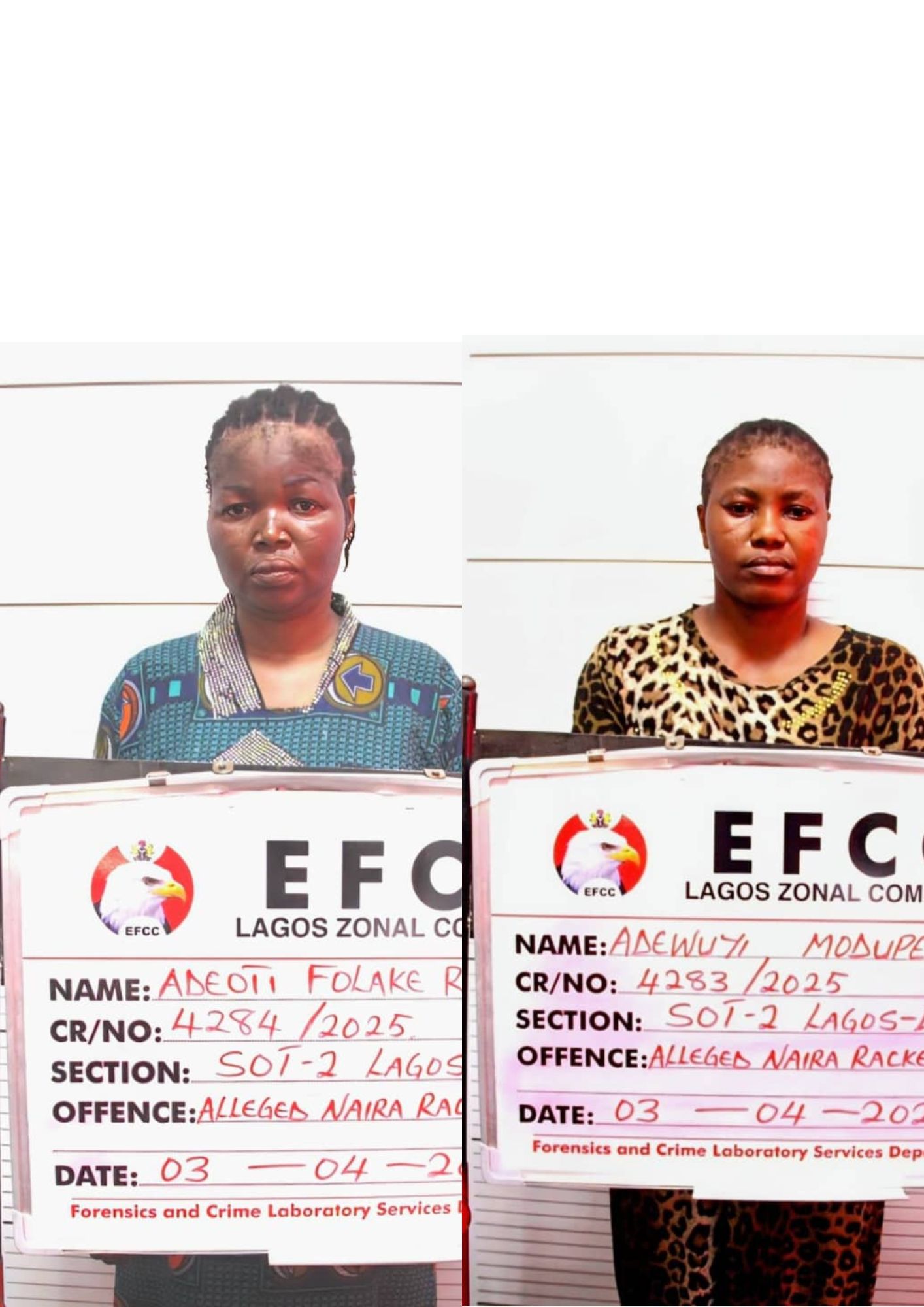COURT REMANDS 2 WOMEN IN PRISON FOR HAWKING NAIRA NOTES IN LAGOS