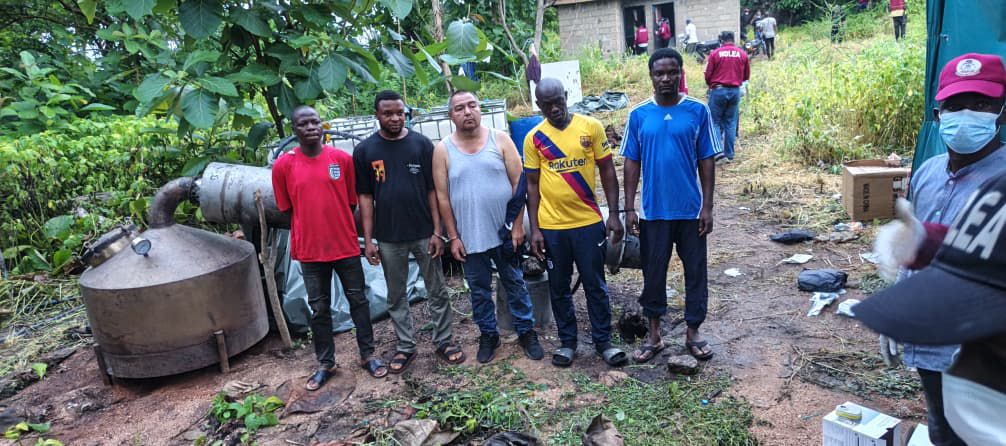 NDLEA Dismantles Meth Lab Inside Oyo State Forest, Detains Mexican Suspect, 4 Others
